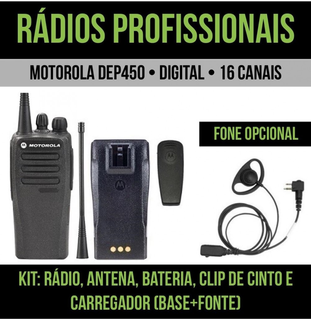 Rádio Motorola DEP450 para eventos
